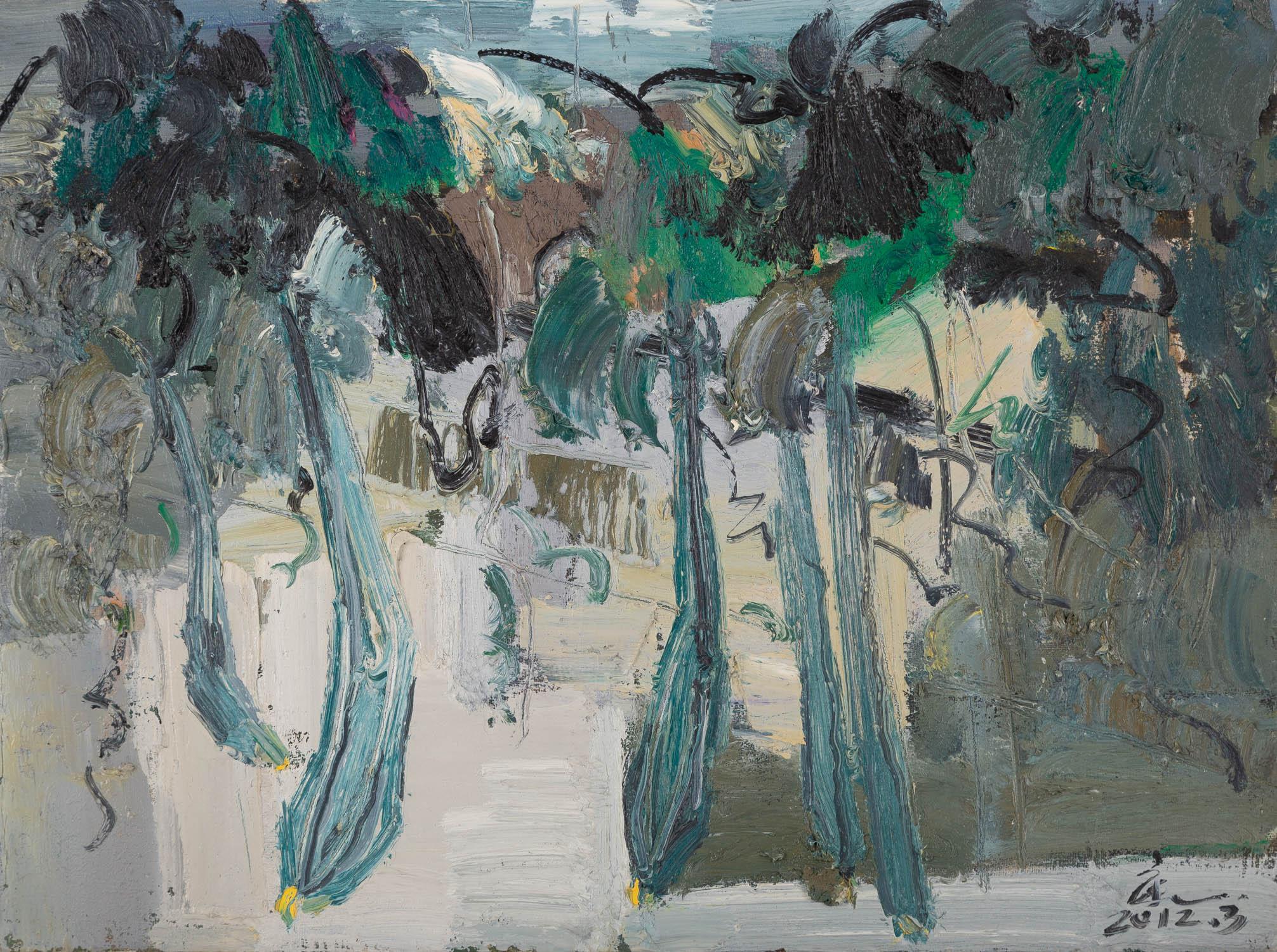 Jiabang Kang Impressionist Original Oil On Canvas 