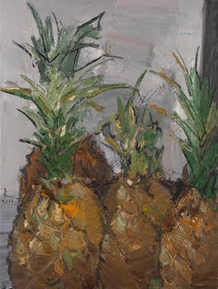 Jiabang Kang Impresionista Óleo Original Sobre Lienzo "Piña"