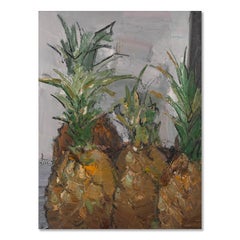Jiabang Kang Impressionist Original Oil On Canvas "Pineapple"