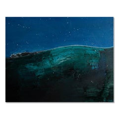 Huile sur toile originale « Starry Sky » représentant un paysage de Jiabang Kang