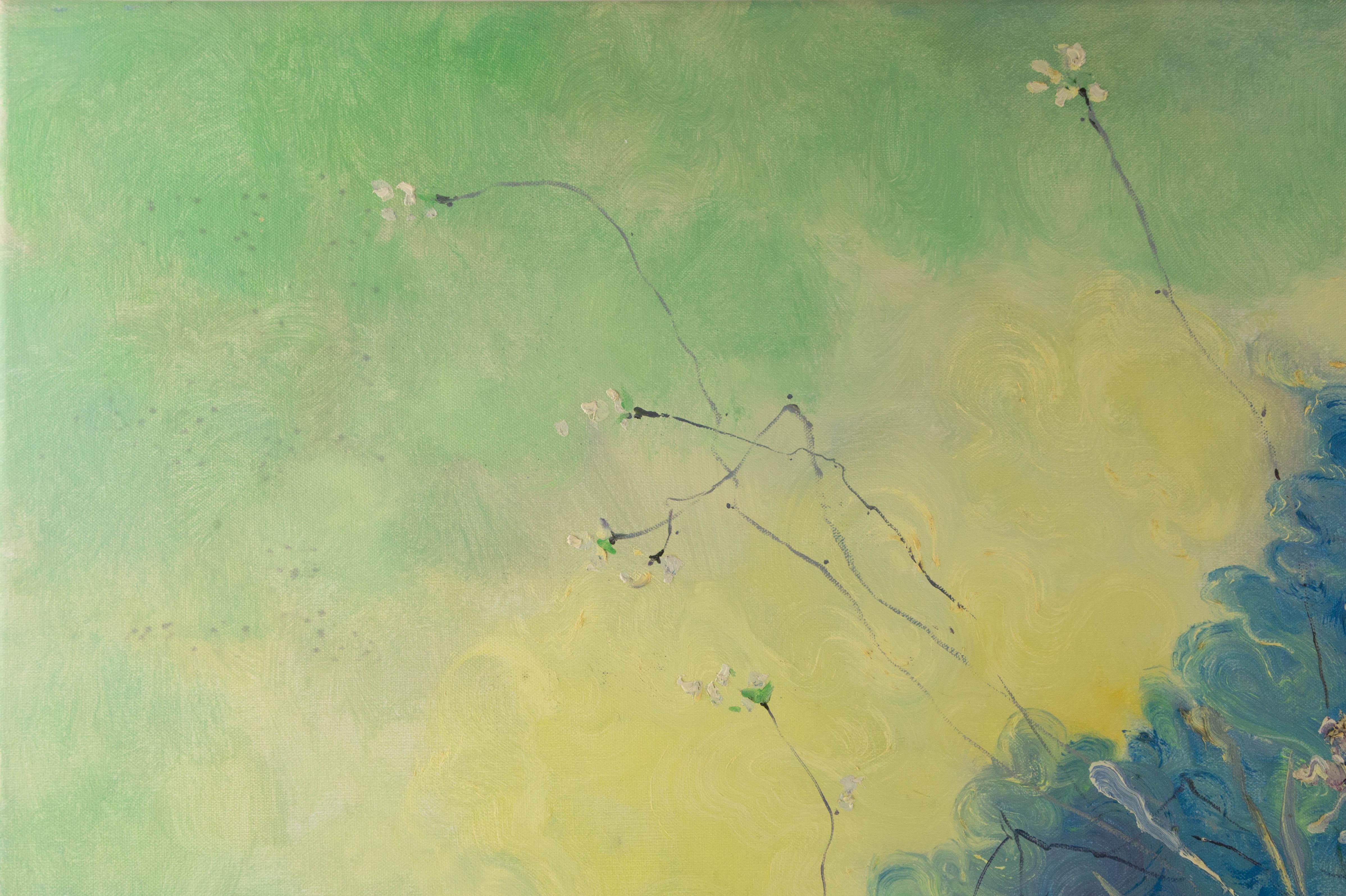 Jiahe Fu Floral Óleo original sobre lienzo 