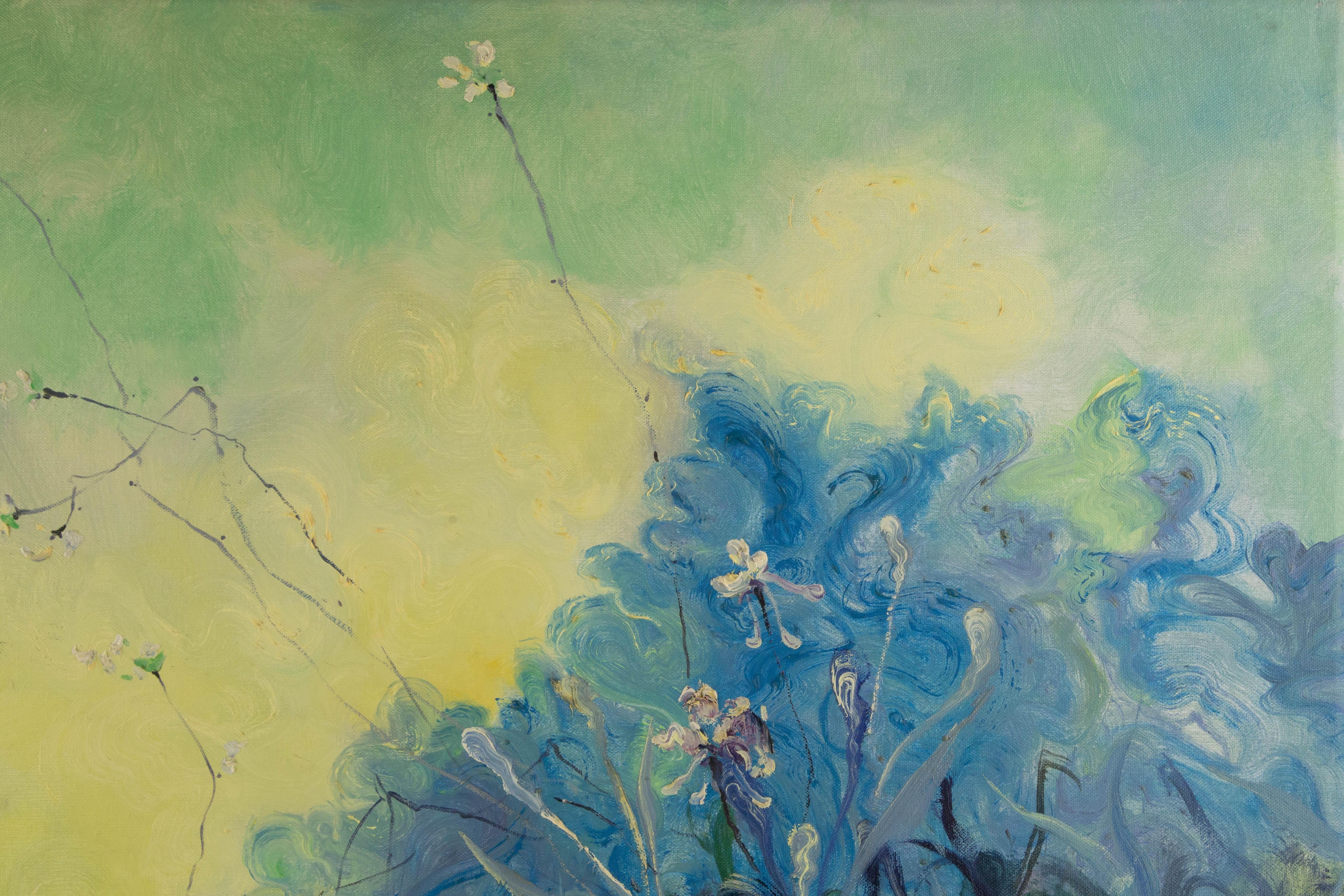 Jiahe Fu Floral Óleo original sobre lienzo 