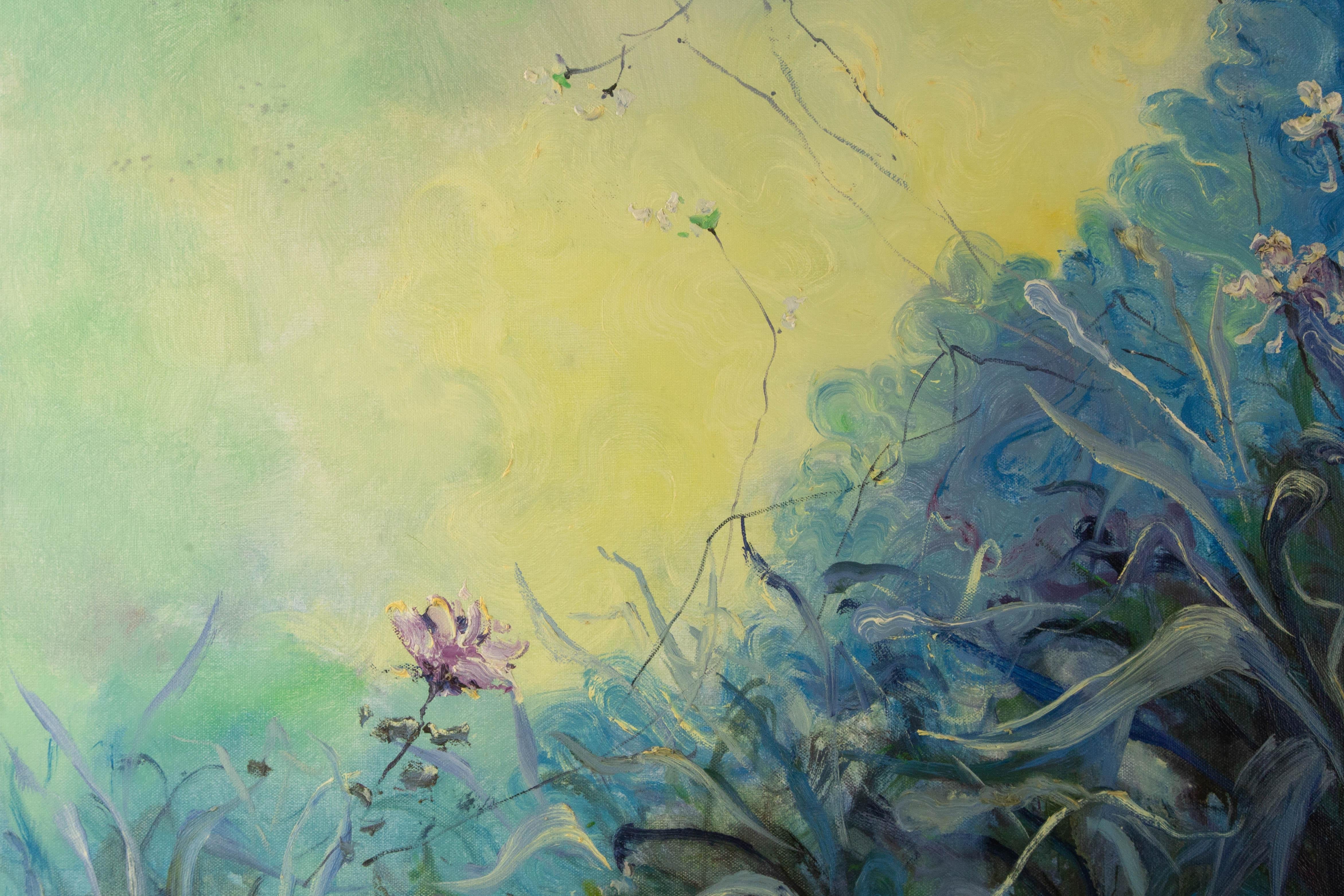Jiahe Fu Floral Óleo original sobre lienzo 