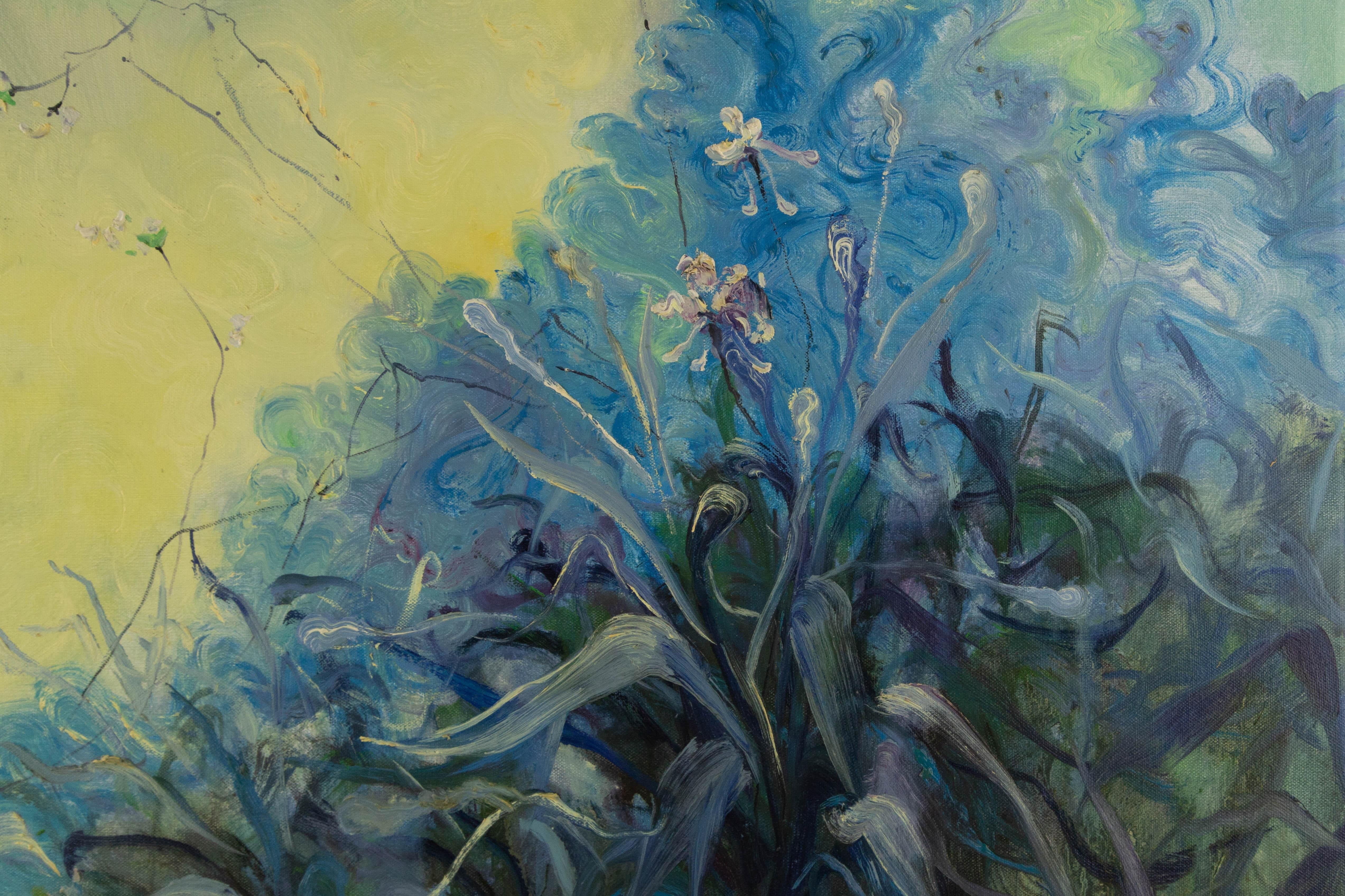 Jiahe Fu Floral Óleo original sobre lienzo 