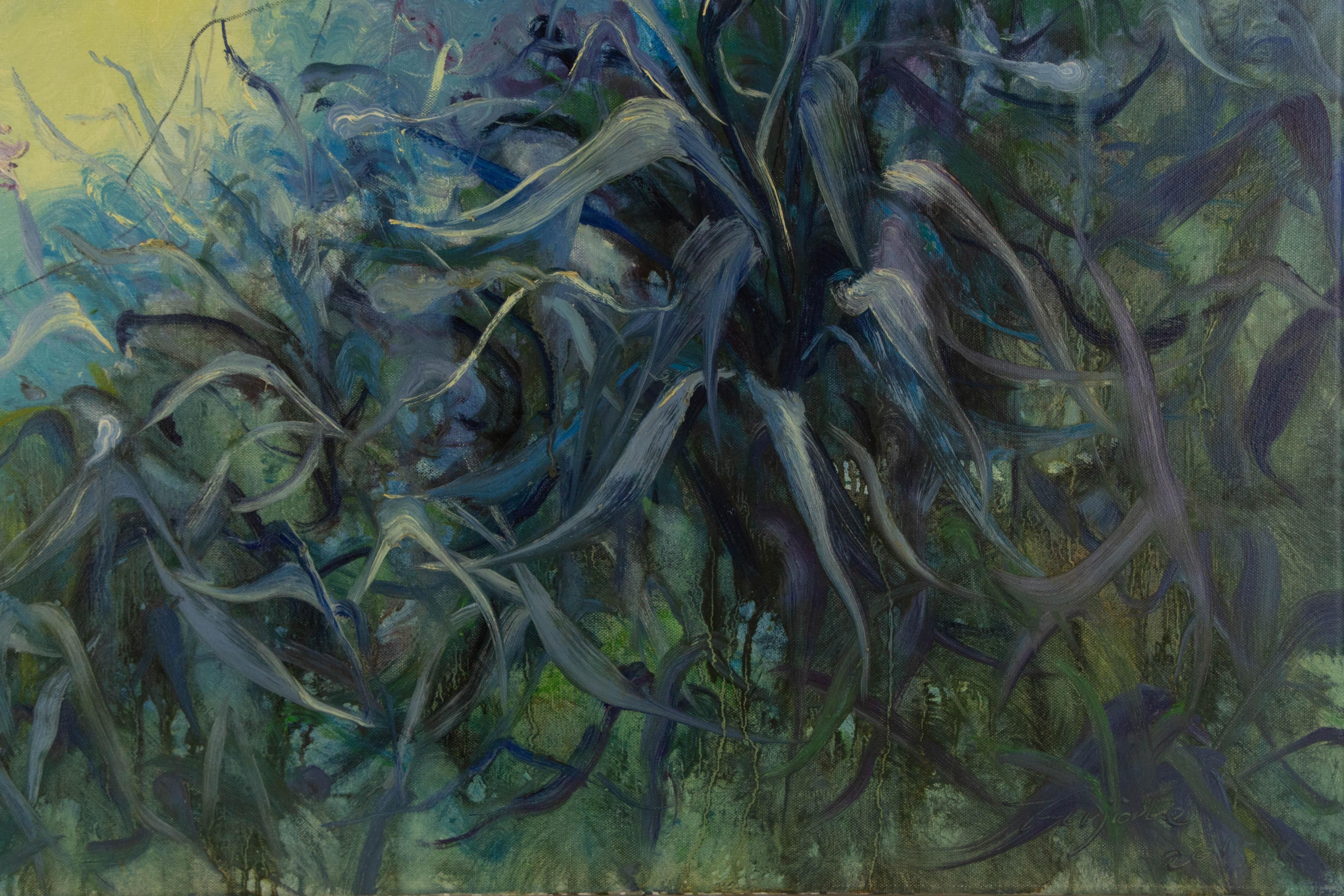Jiahe Fu Floral Óleo original sobre lienzo 