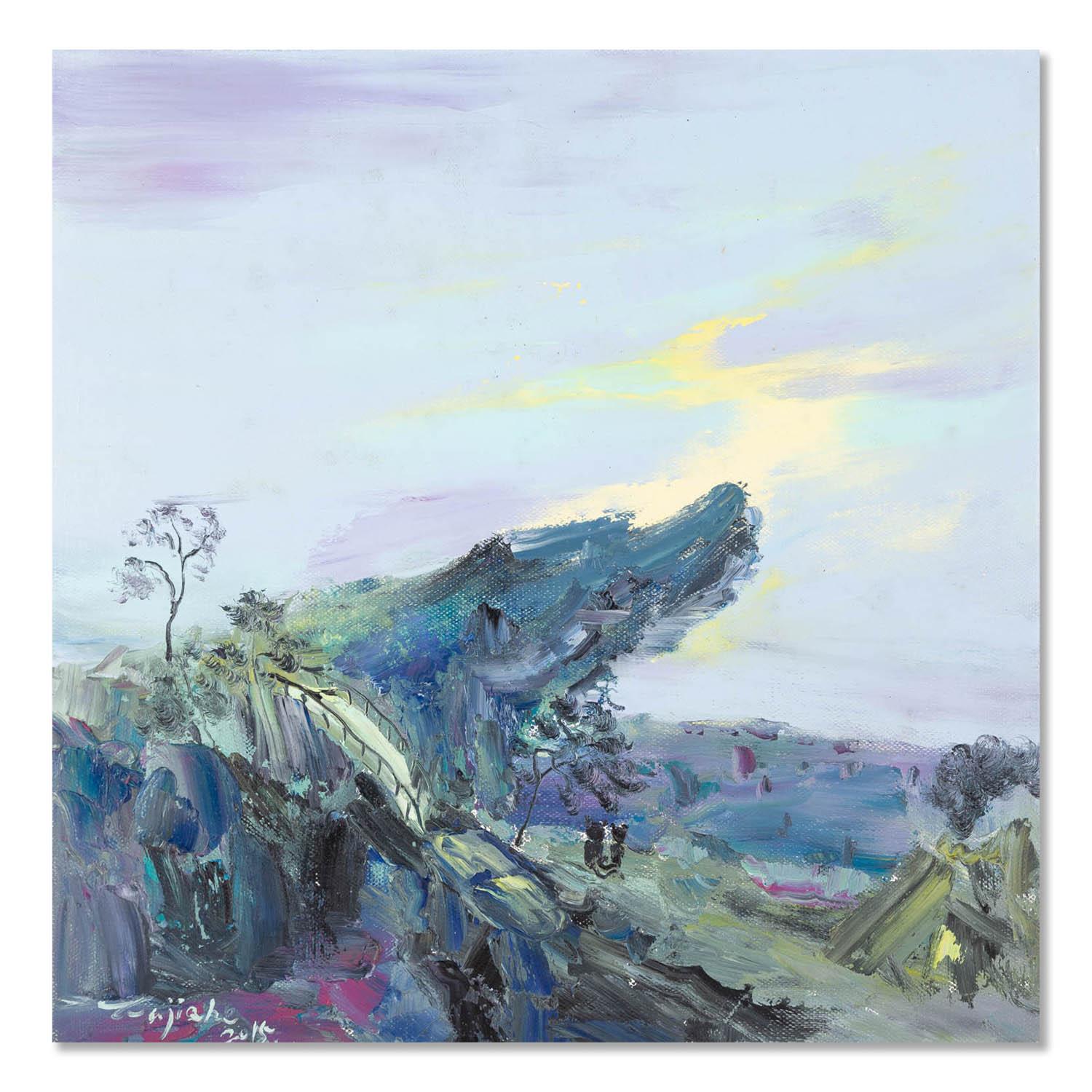 Jiahe Fu Landscape Painting - JiaHe Fu Impressionist Original Oil On Canvas "Faint NO.6"