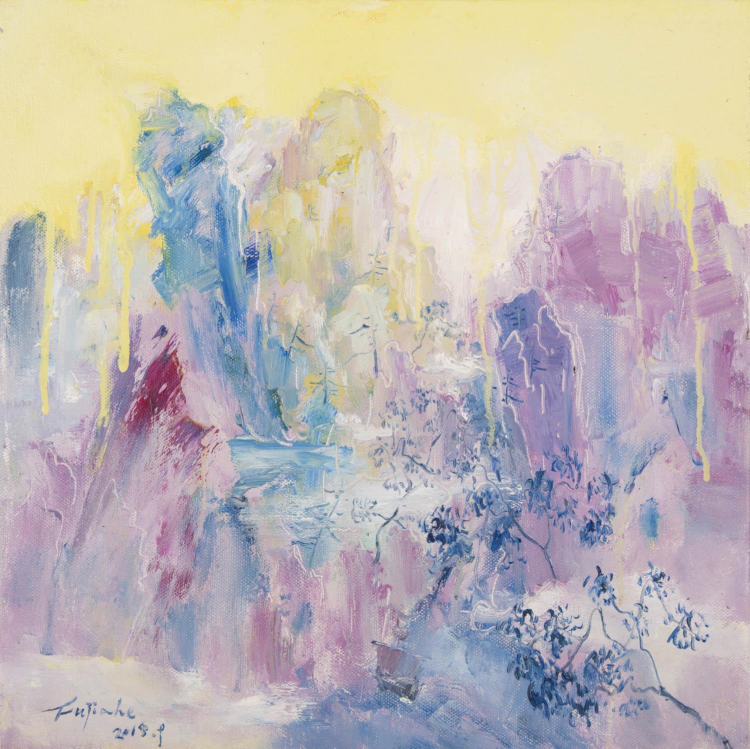 Jiahe Fu Landscape Original Oil On Canvas 