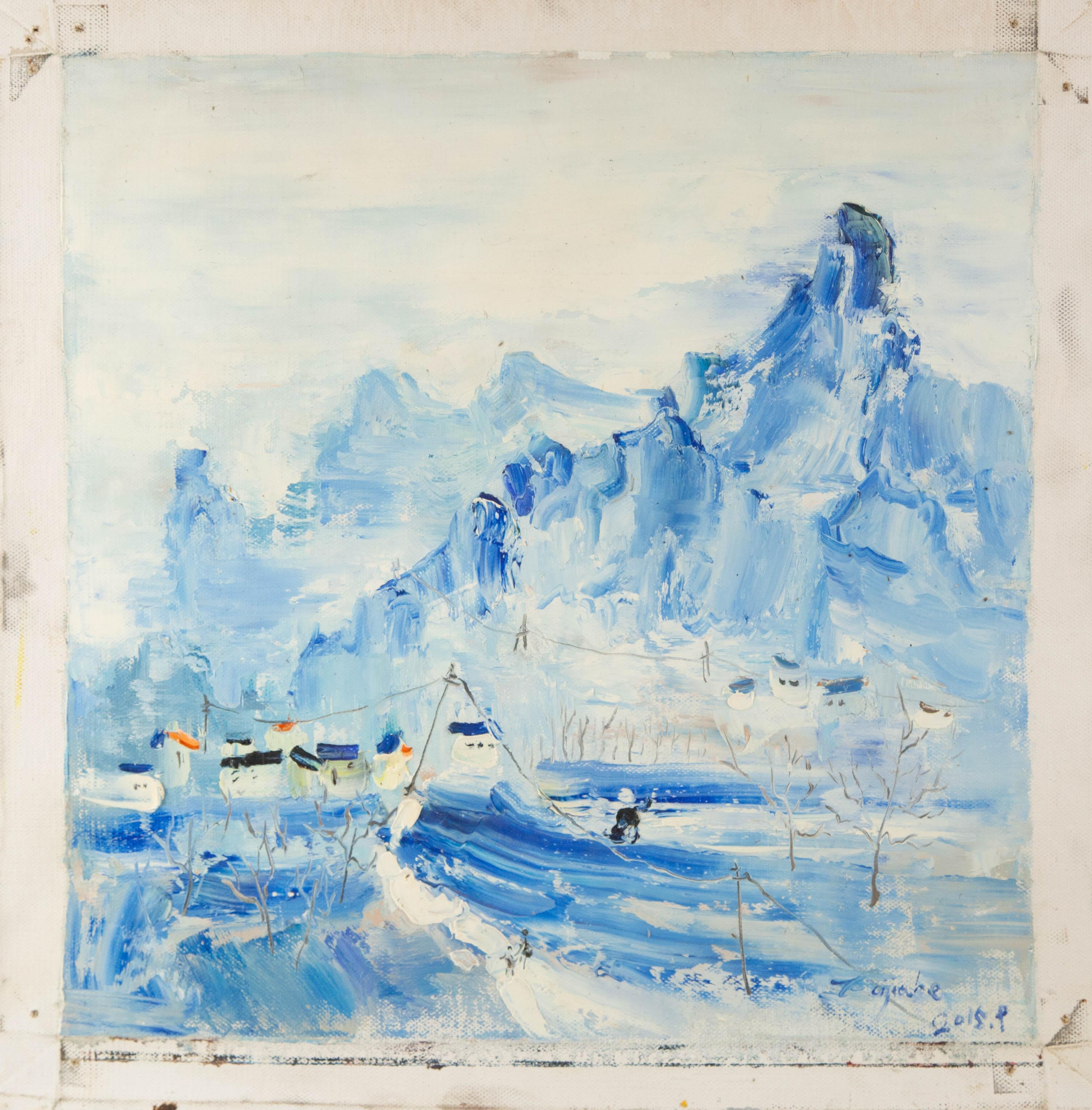 Jiahe Fu Landscape Original Oil On Canvas 