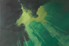 Jiahe Fu Waterscape Original Oil On Canvas "Abstract Ocean Depths"