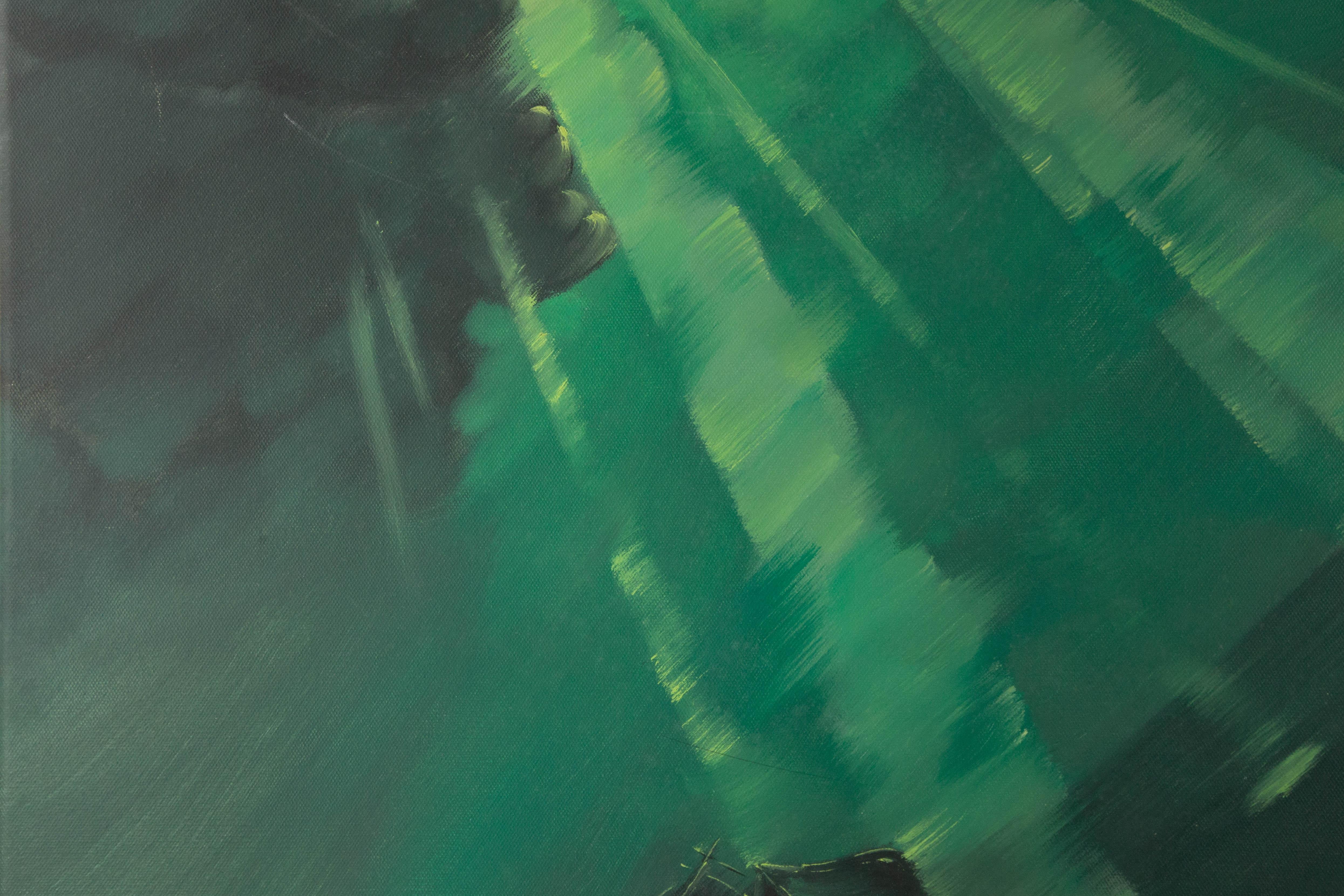Jiahe Fu Paisaje acuático Óleo original sobre lienzo 