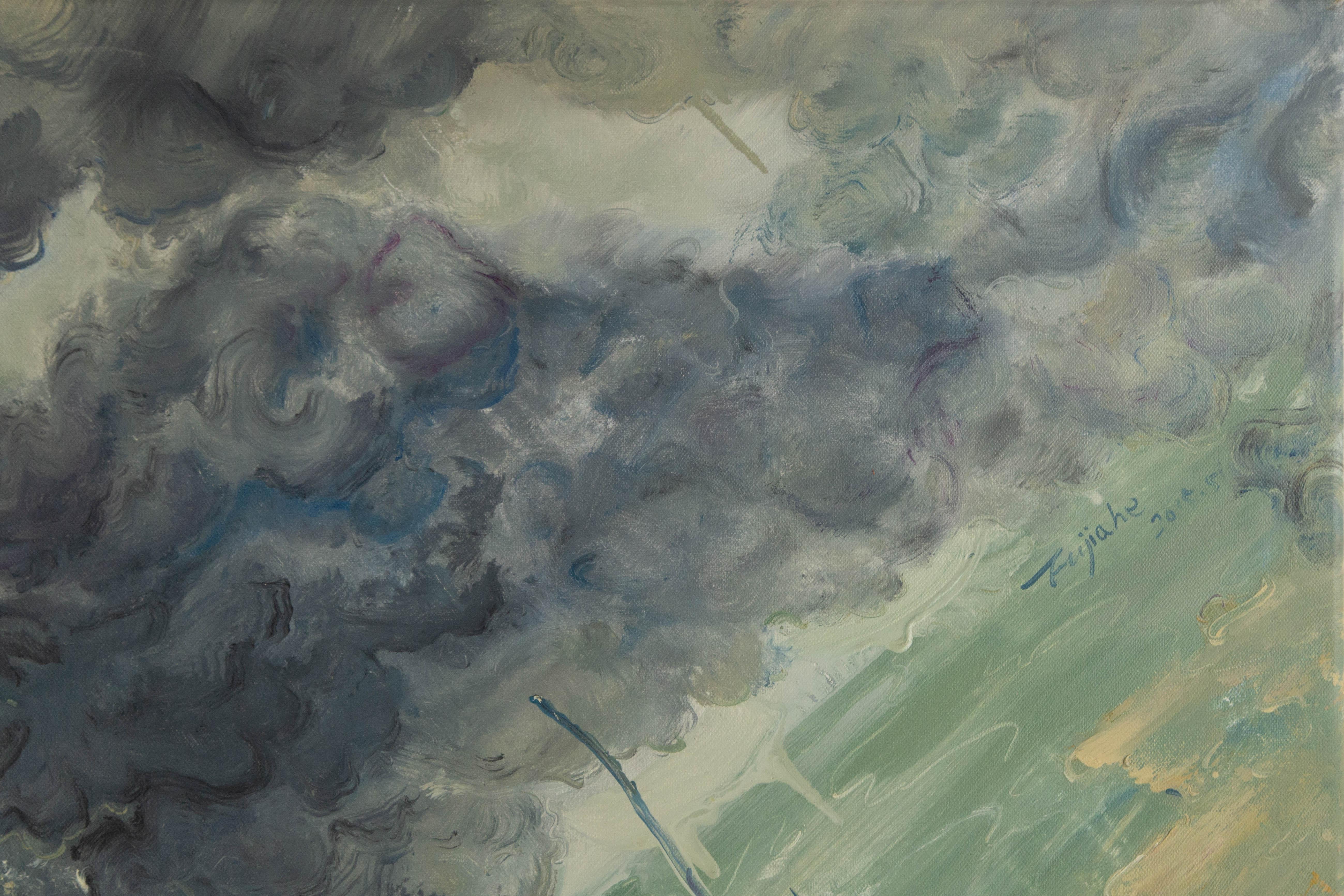 Jiahe Fu Waterscape Original Oil On Canvas 