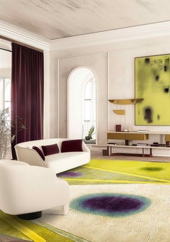 Jiahua Qian Hand-Tufted New Zealand Wool and Tencel Rug, Modern Design