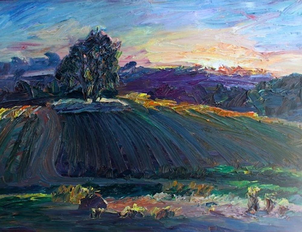 Jian Wang Landscape Painting - Summer In Rancho Santa Fe