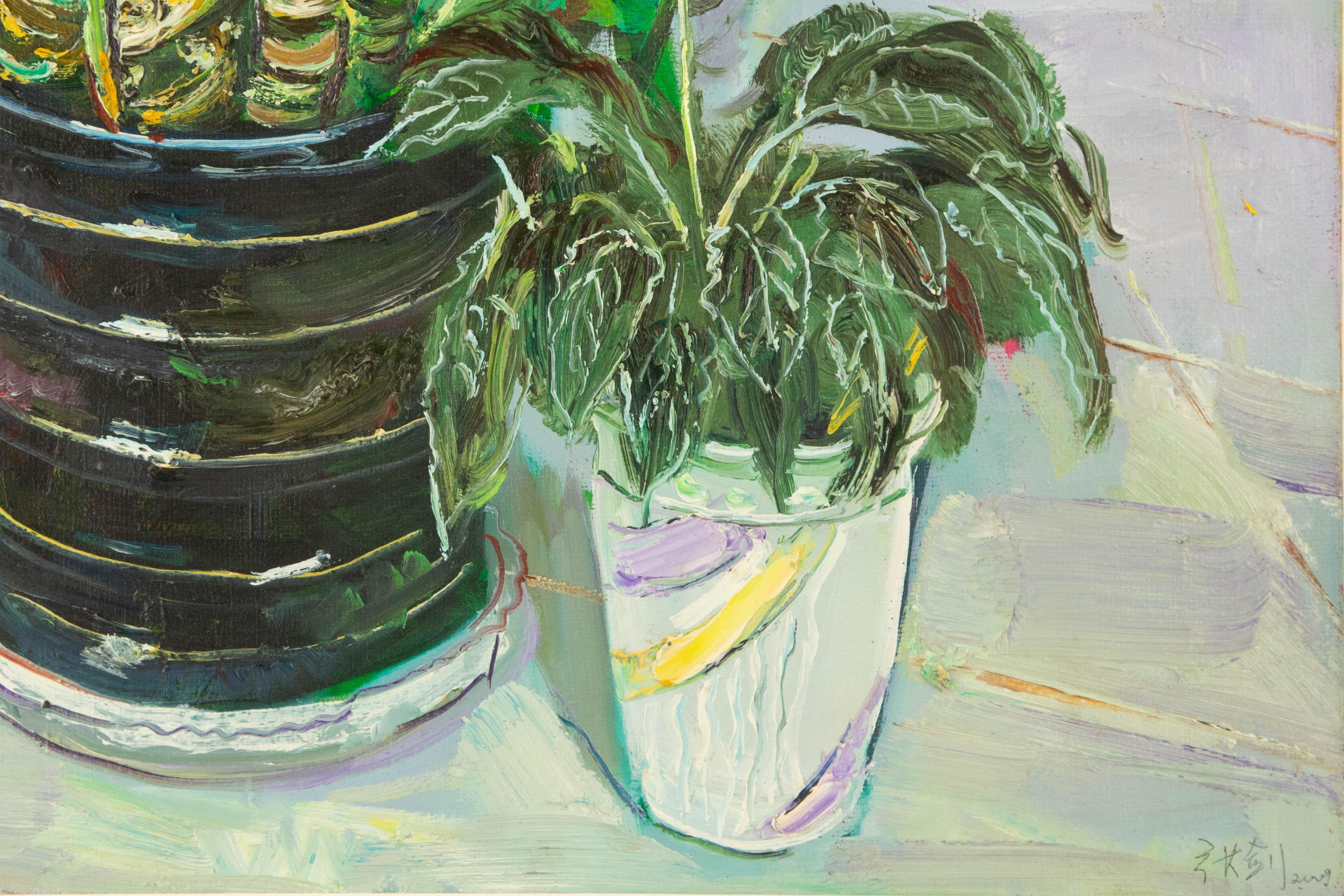 Jian Zhang Still Life Original Oil On Canvas 