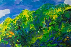 Jianchuan Qin Olio originale contemporaneo su tela "Bellezza della montagna".