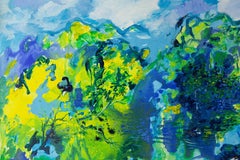 Olio su tela originale contemporaneo di Jianchuan Qin "La bellezza del villaggio".