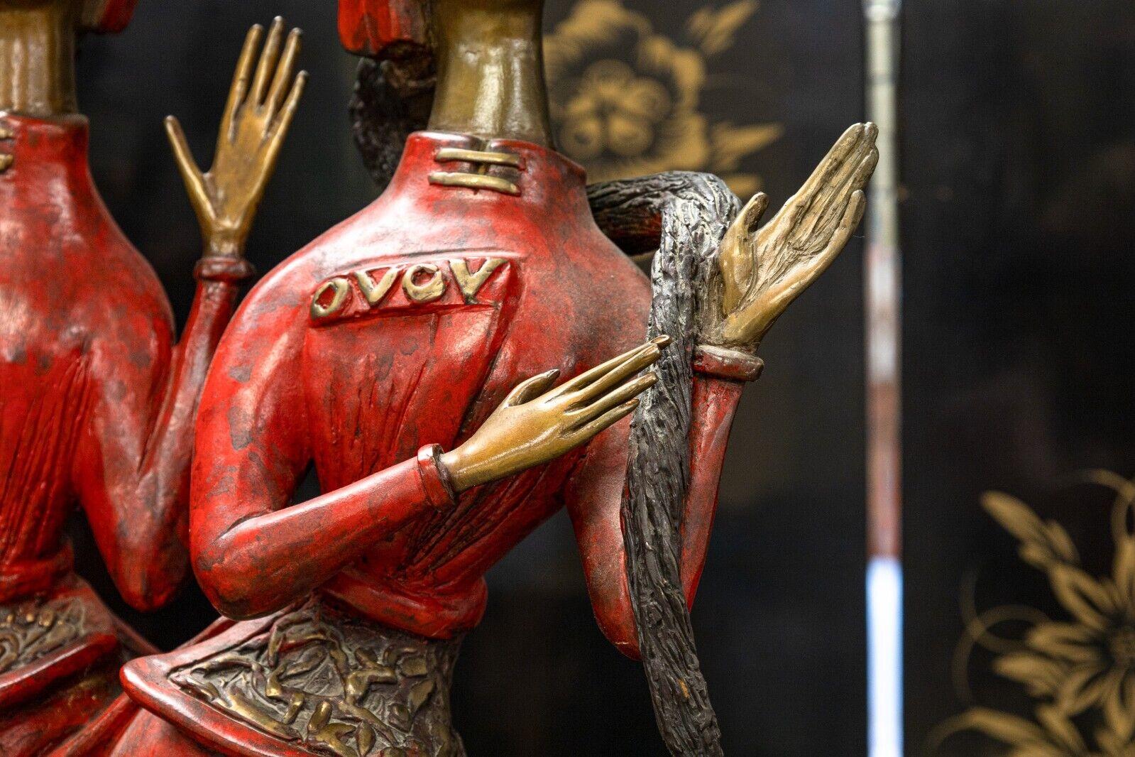 XX secolo Jiang Tie Feng Scultura in bronzo Danza al chiaro di luna in vendita