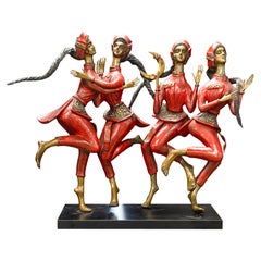 Jiang Tie Feng Escultura de bronce Danza a la luz de la luna