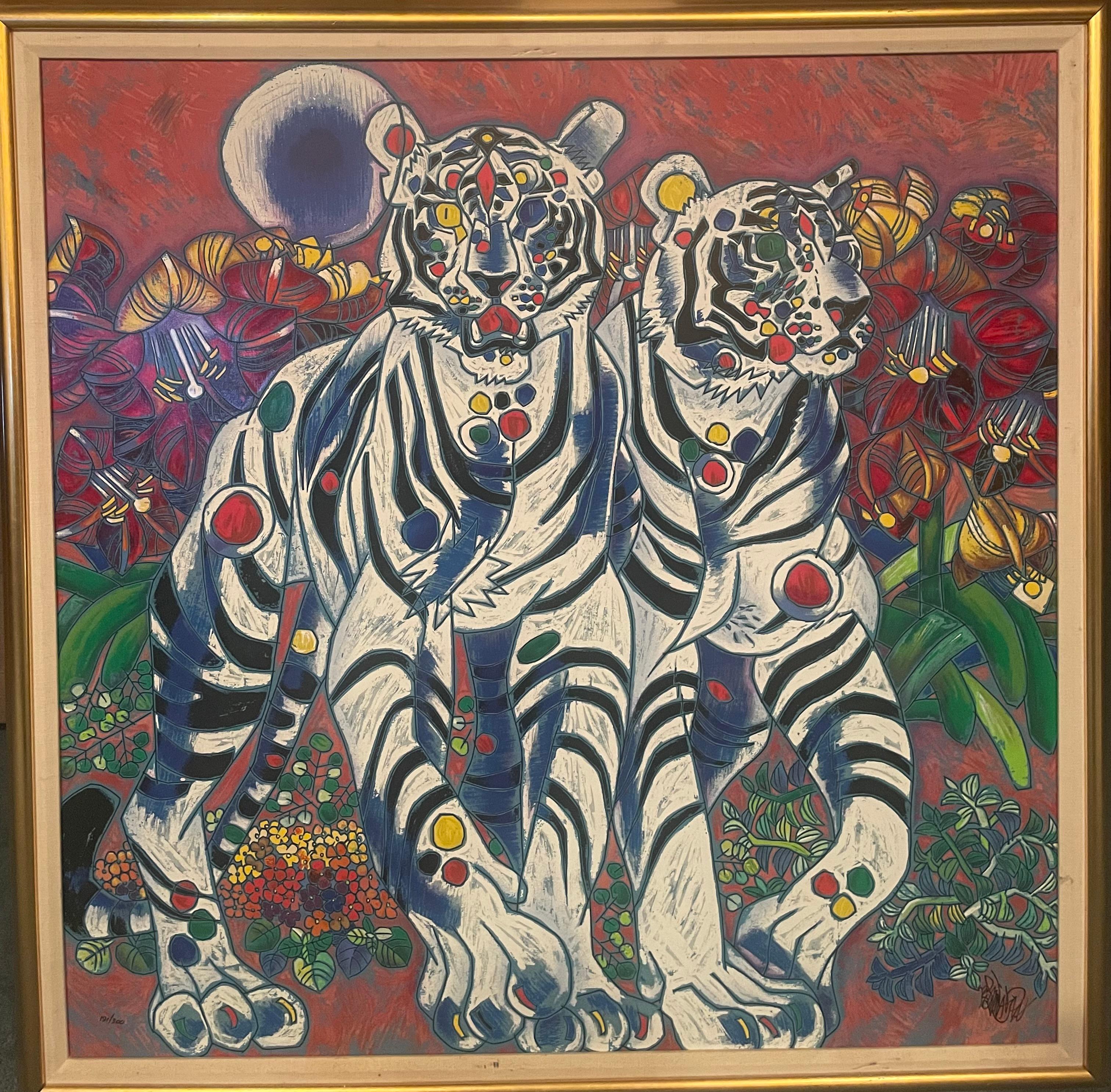"White Tiger" - Print by Jiang Tie Feng