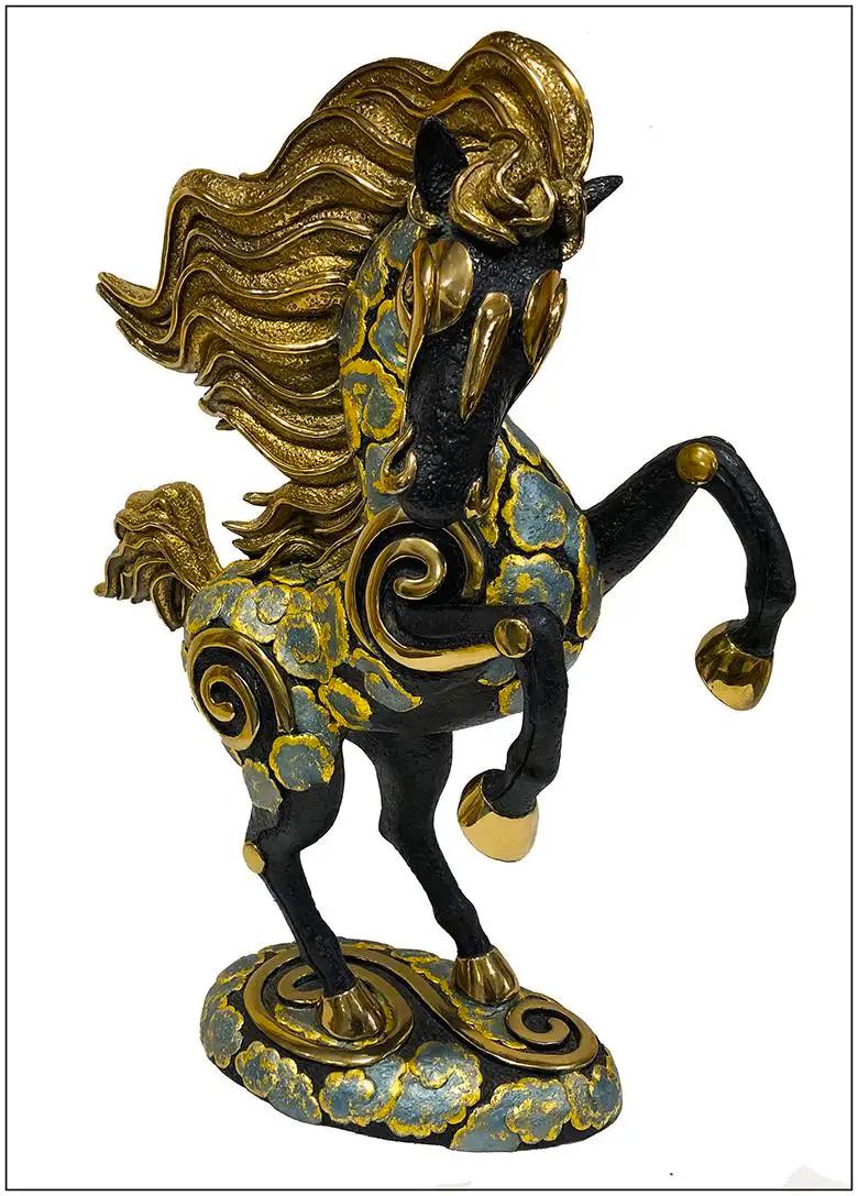 Jiang Tie Feng Original Bronze Tang Dynasty Horse Signed Chinese Modern Gold Art For Sale 1