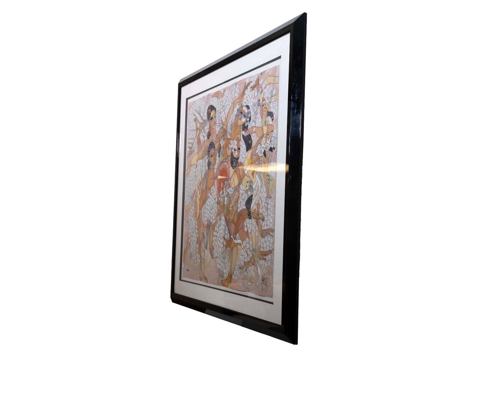 Jiang Tie Feng Spring Signed Contemporary Serigraph on Paper 236/293 Framed 1989 For Sale 7