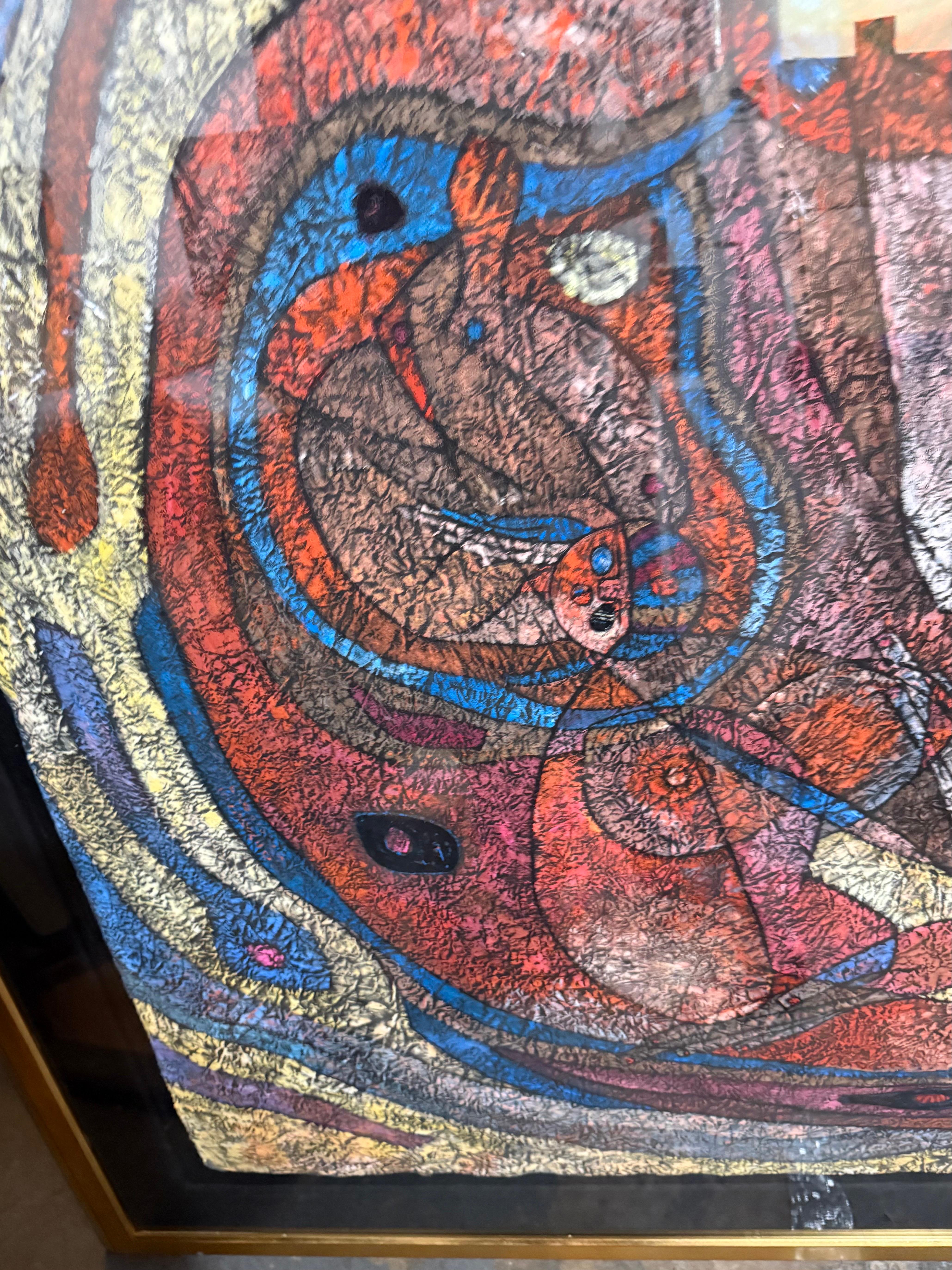 Large Original Mixed Media Painting on Rice Paper Chinese Artist Jiang Tiefeng For Sale 11