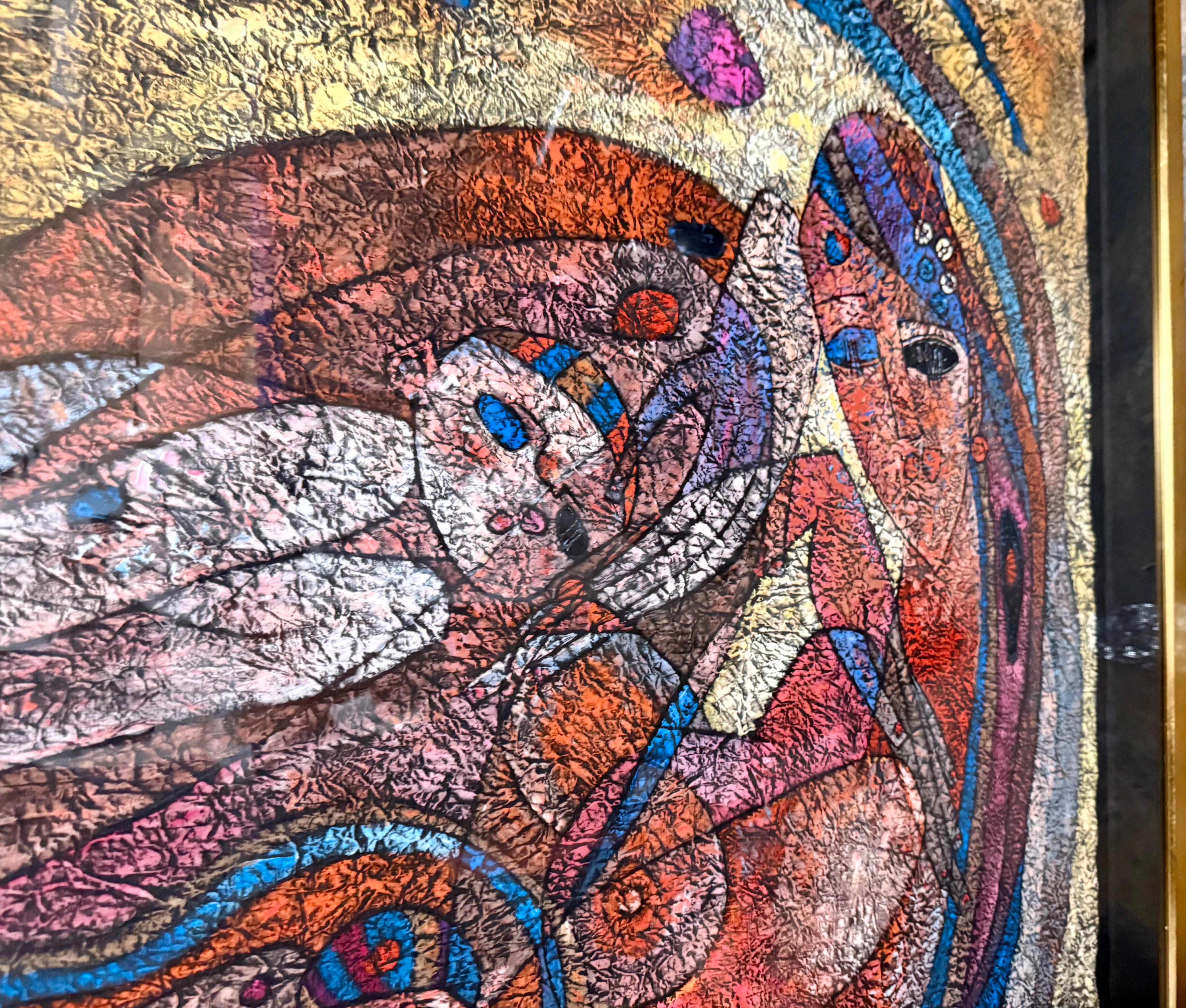 Large Original Mixed Media Painting on Rice Paper Chinese Artist Jiang Tiefeng For Sale 14