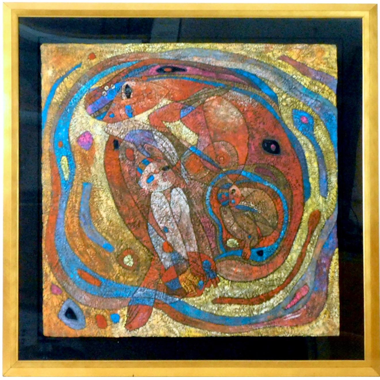 Large Original Mixed Media Painting on Rice Paper Chinese Artist Jiang Tiefeng For Sale 1