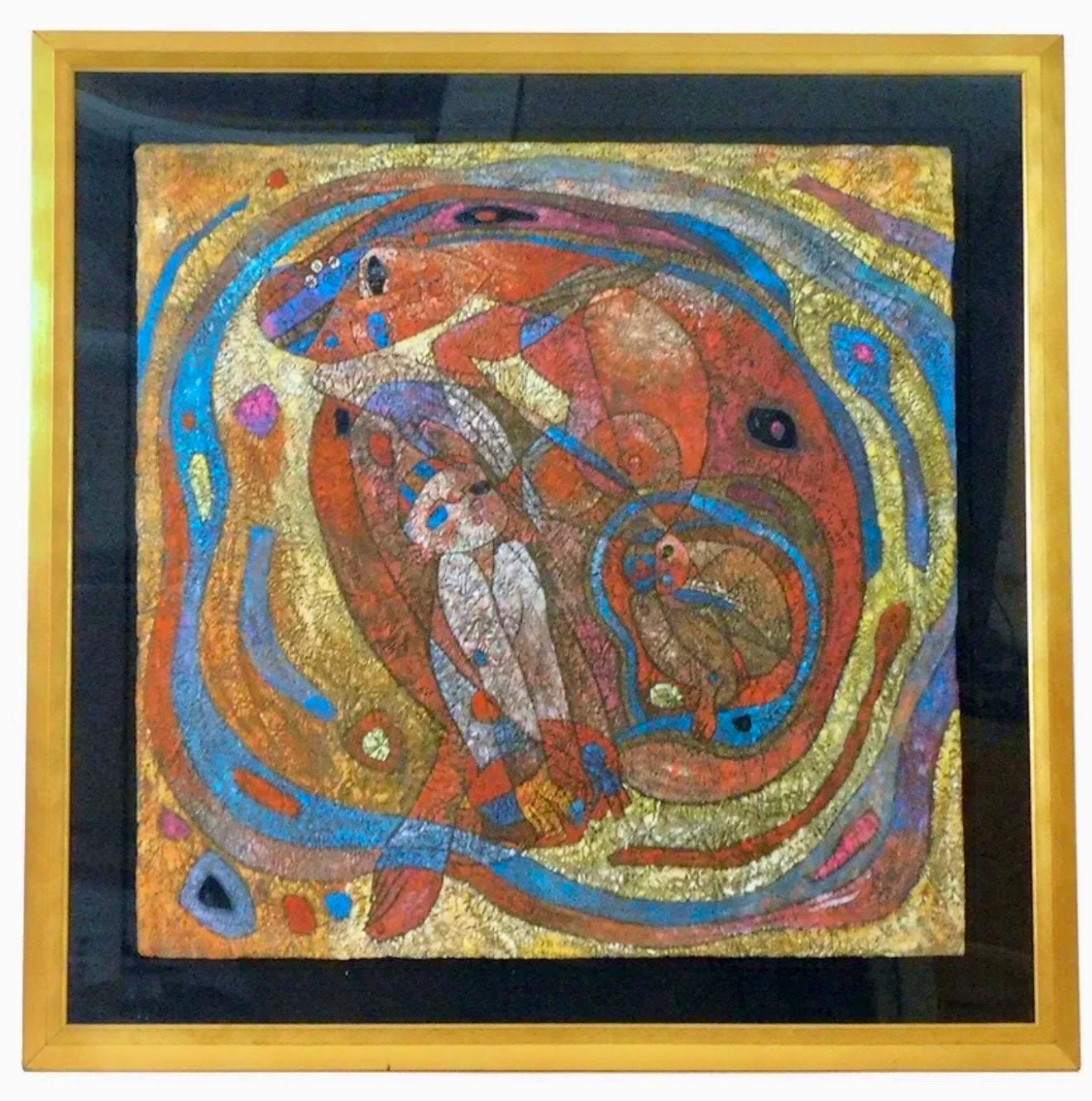 Large Original Mixed Media Painting on Rice Paper Chinese Artist Jiang Tiefeng For Sale 2
