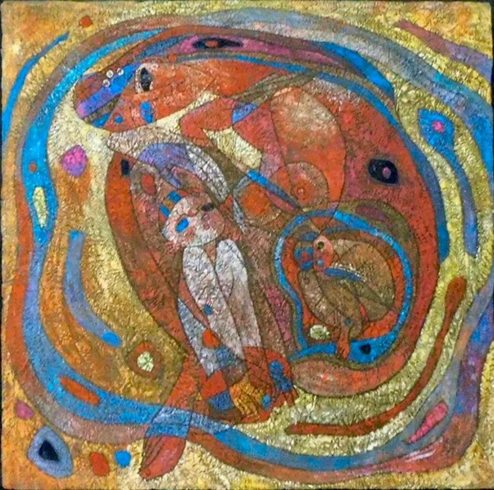Large Original Mixed Media Painting on Rice Paper Chinese Artist Jiang Tiefeng For Sale 3