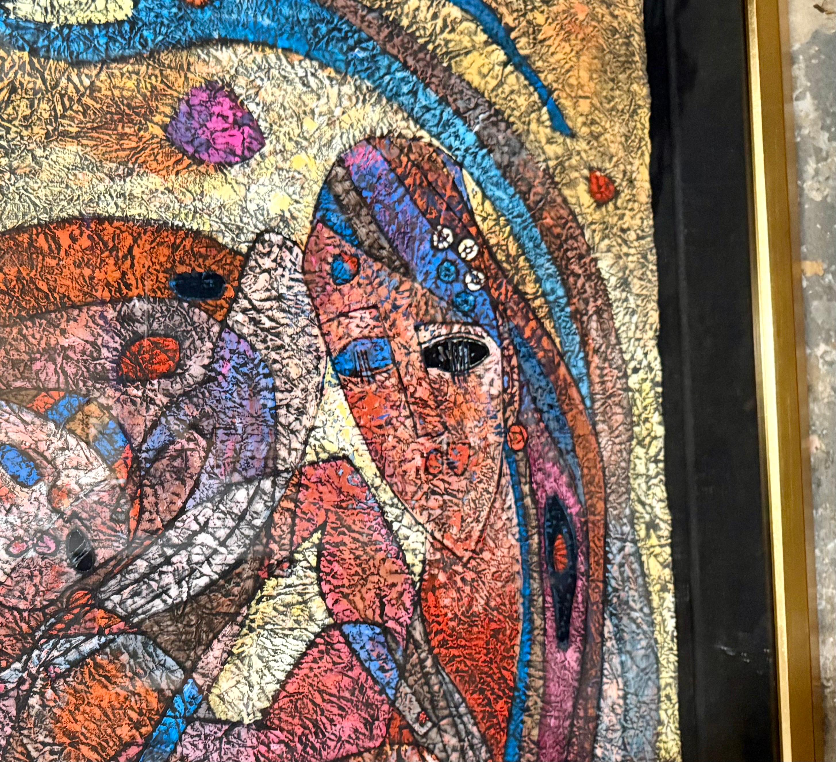 Large Original Mixed Media Painting on Rice Paper Chinese Artist Jiang Tiefeng For Sale 6
