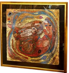 Large Original Mixed Media Painting on Rice Paper Chinese Artist Jiang Tiefeng