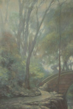 Jiangdong Li Óleo original impresionista sobre lienzo "Jiangnan brumoso"