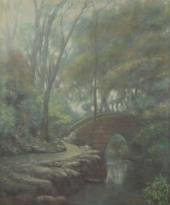 Jiangdong Li Óleo original impresionista sobre lienzo "Jiangnan brumoso"