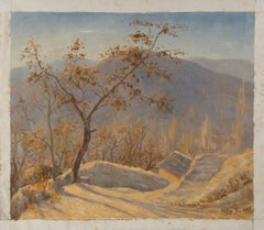 Jiangdong Li Paisaje Original Óleo Sobre Lienzo "Árbol en el acantilado"