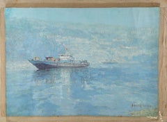 Jiangfeng Lu Waterscape Original Oil On Canvas "Cruising" (Paysage aquatique)