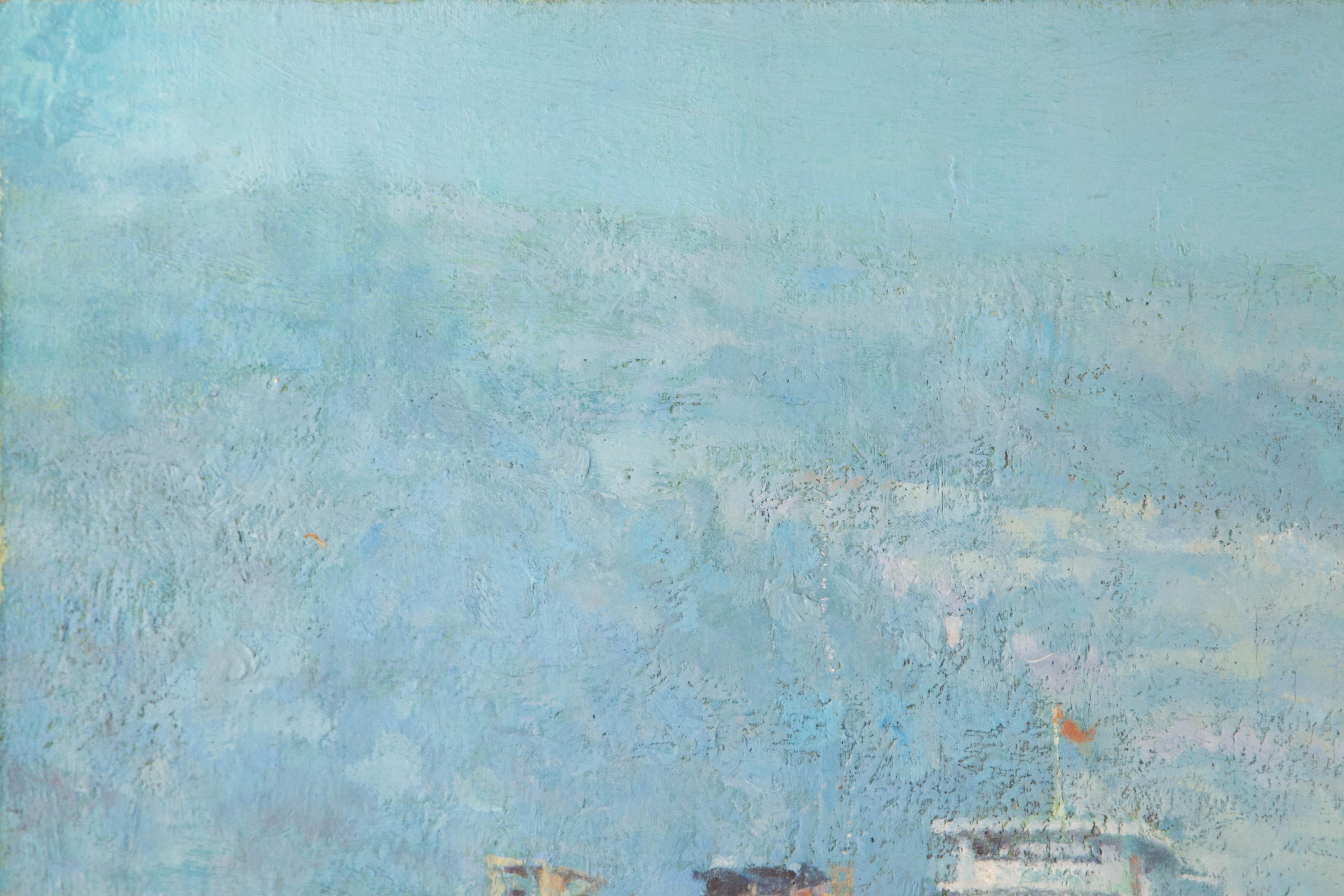 Jiangfeng Lu Waterscape Original Oil On Canvas 