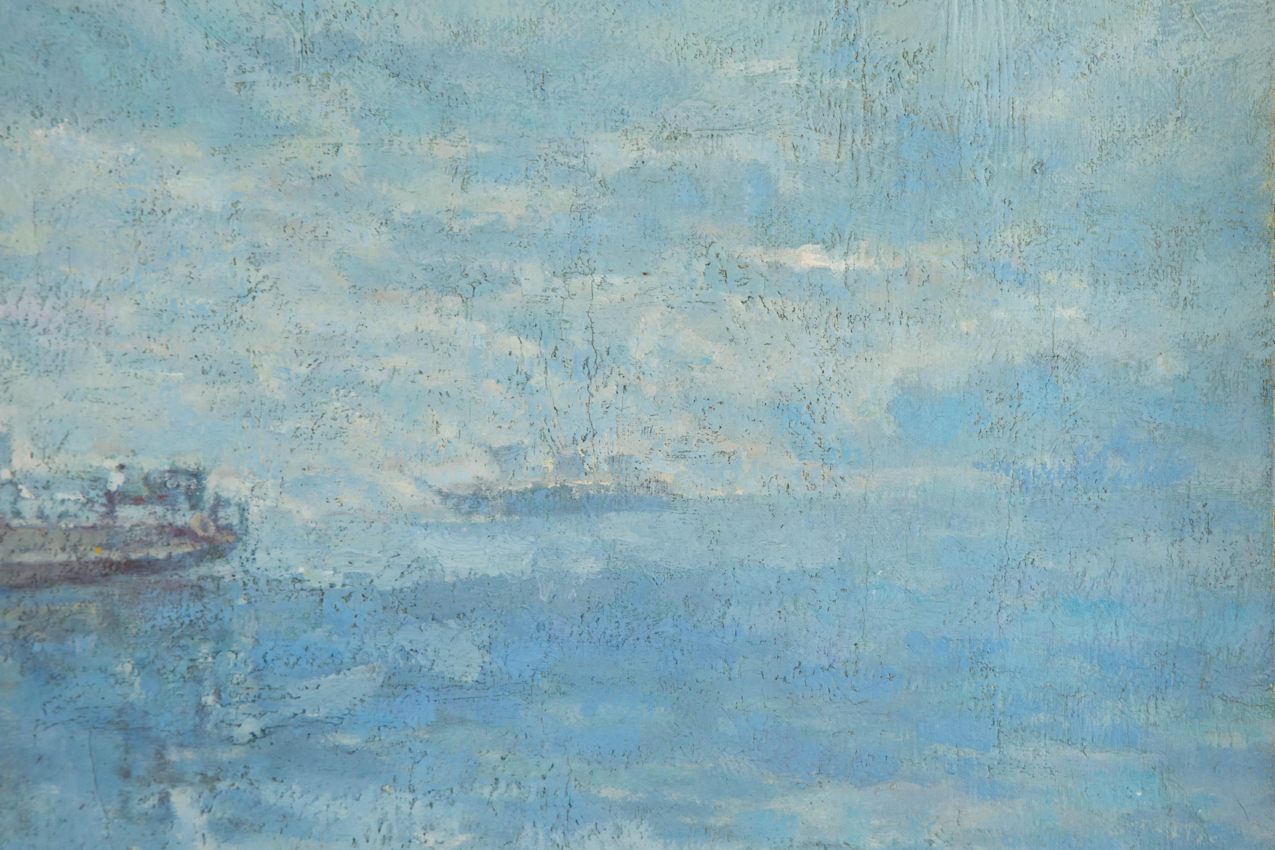 Jiangfeng Lu Waterscape Original Oil On Canvas 