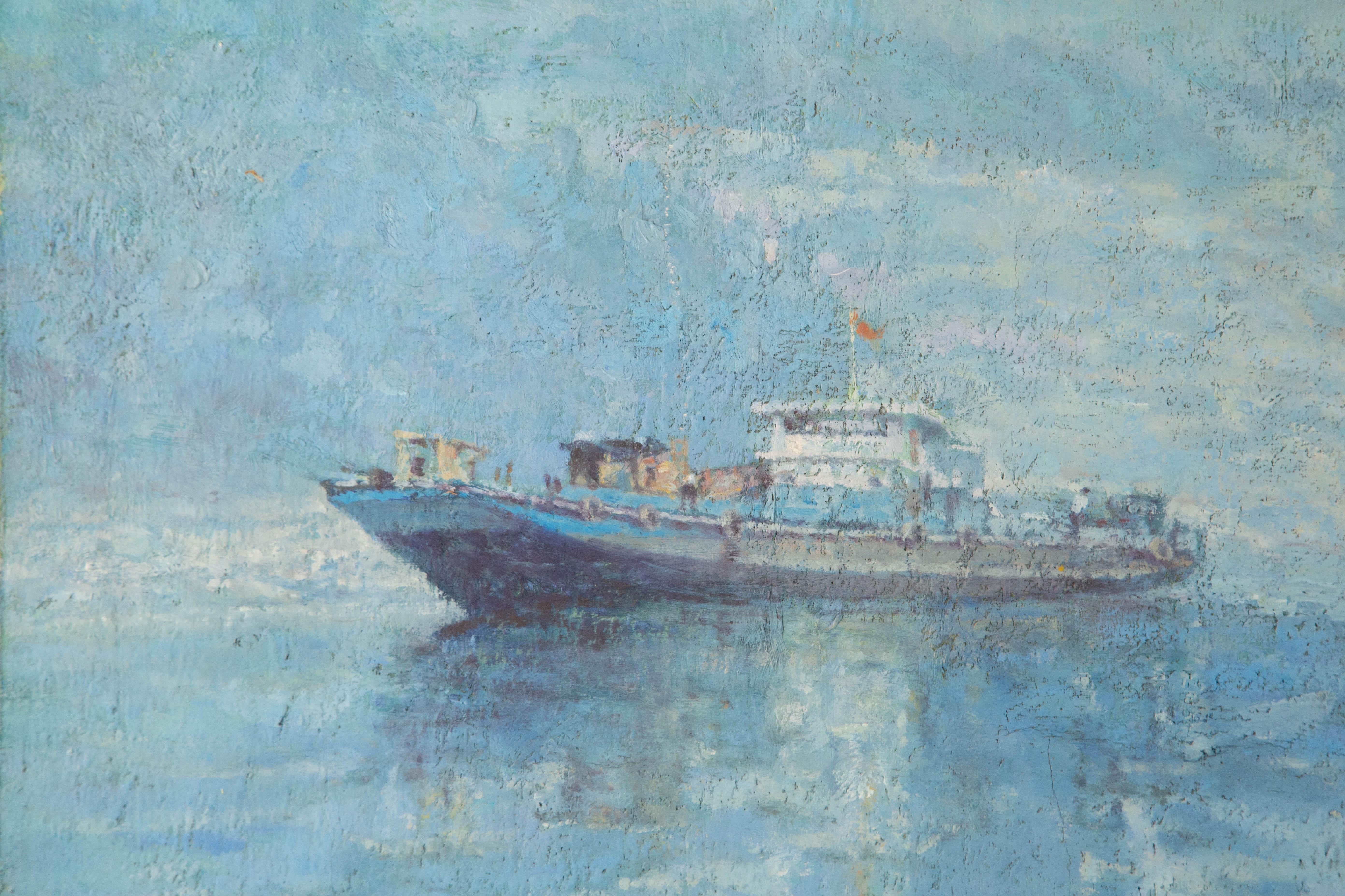 Jiangfeng Lu Waterscape Original Oil On Canvas 