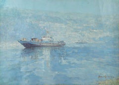Jiangfeng Lu Waterscape Original Oil On Canvas "Cruising"