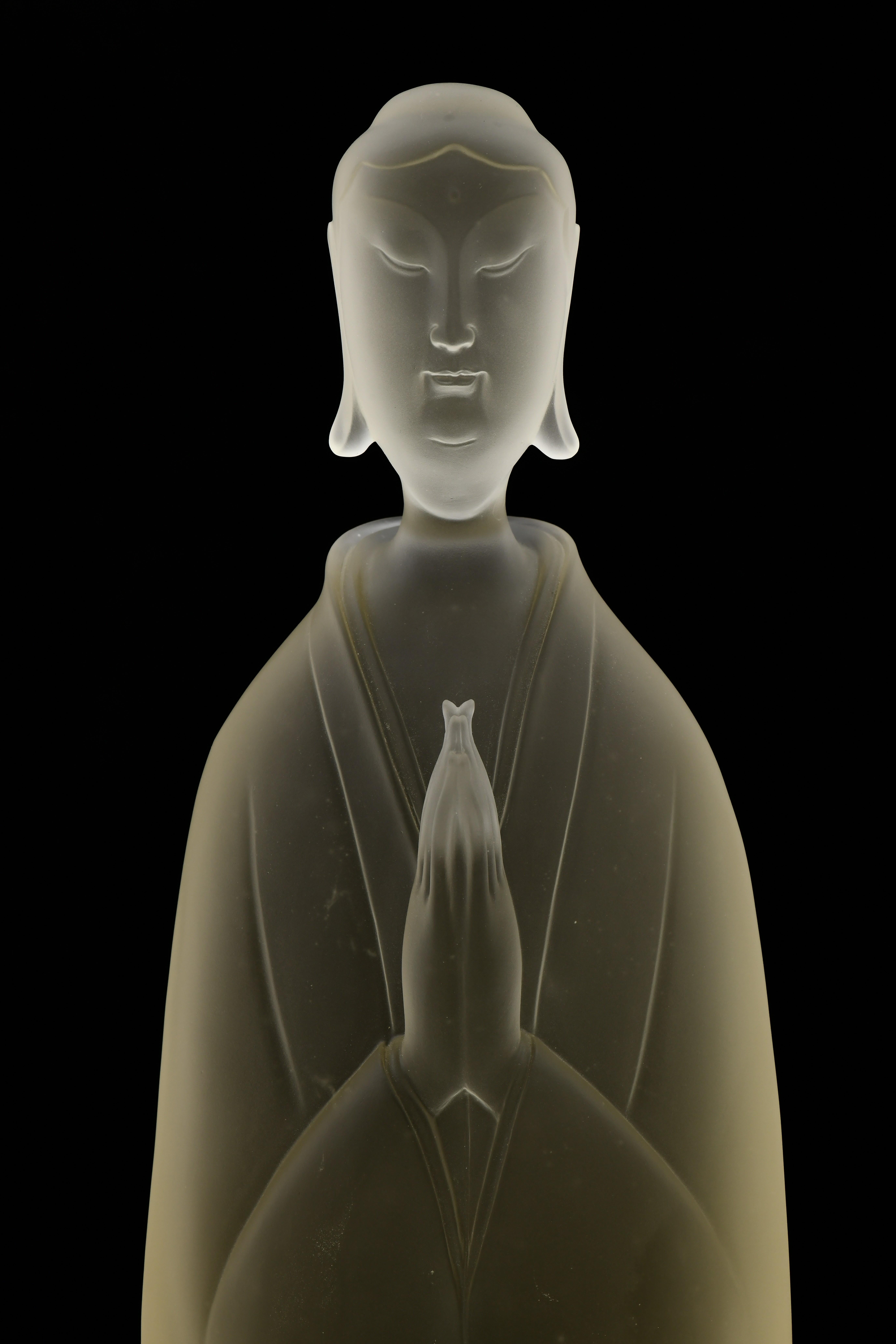 JIANGSHENG Figurative Sculpture -  Buddhist art，Colored Glaze Standing Avalokitesvara
