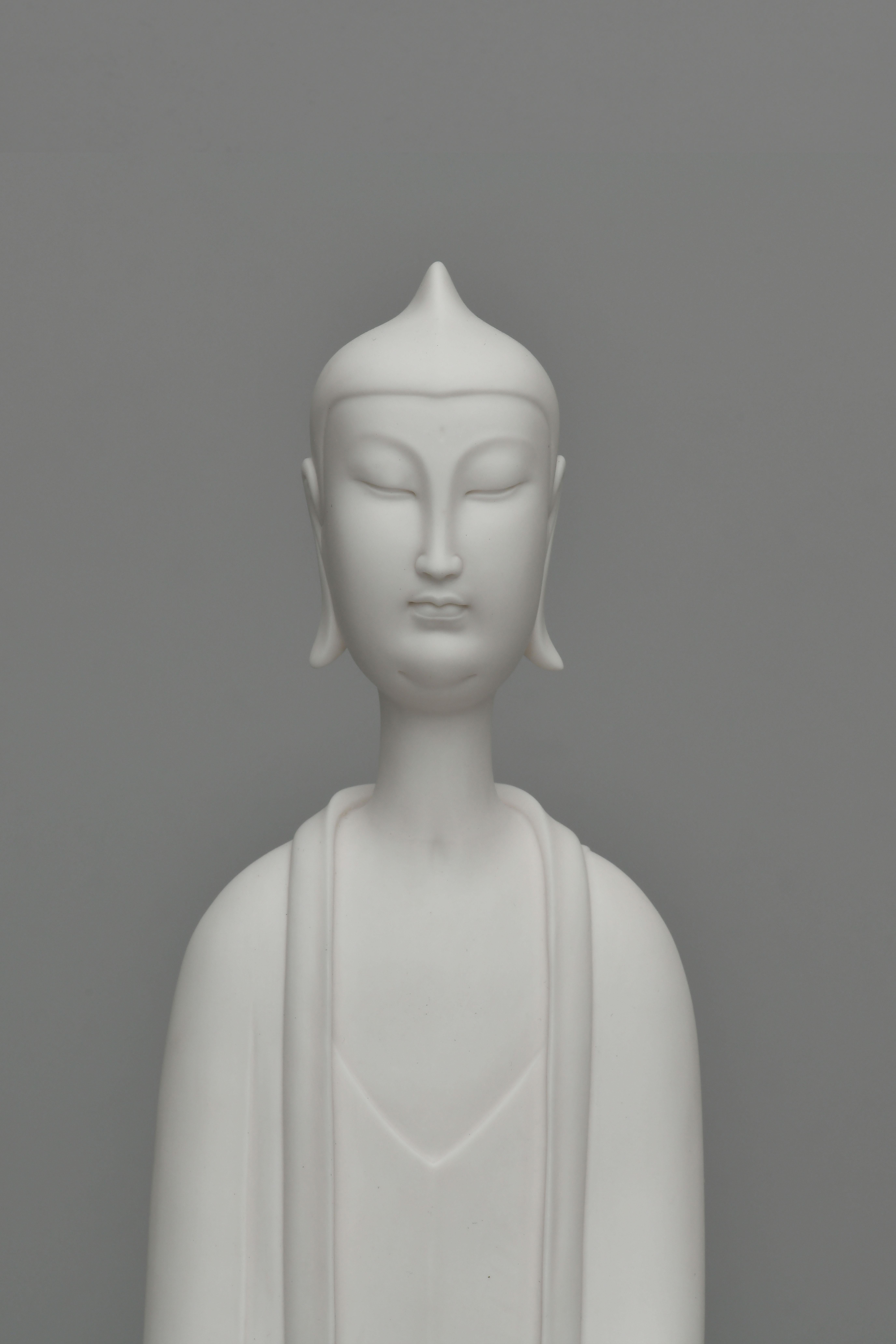 Modern White Porcelain Sakyamuni in Meditation, 2017 - Sculpture by JIANGSHENG