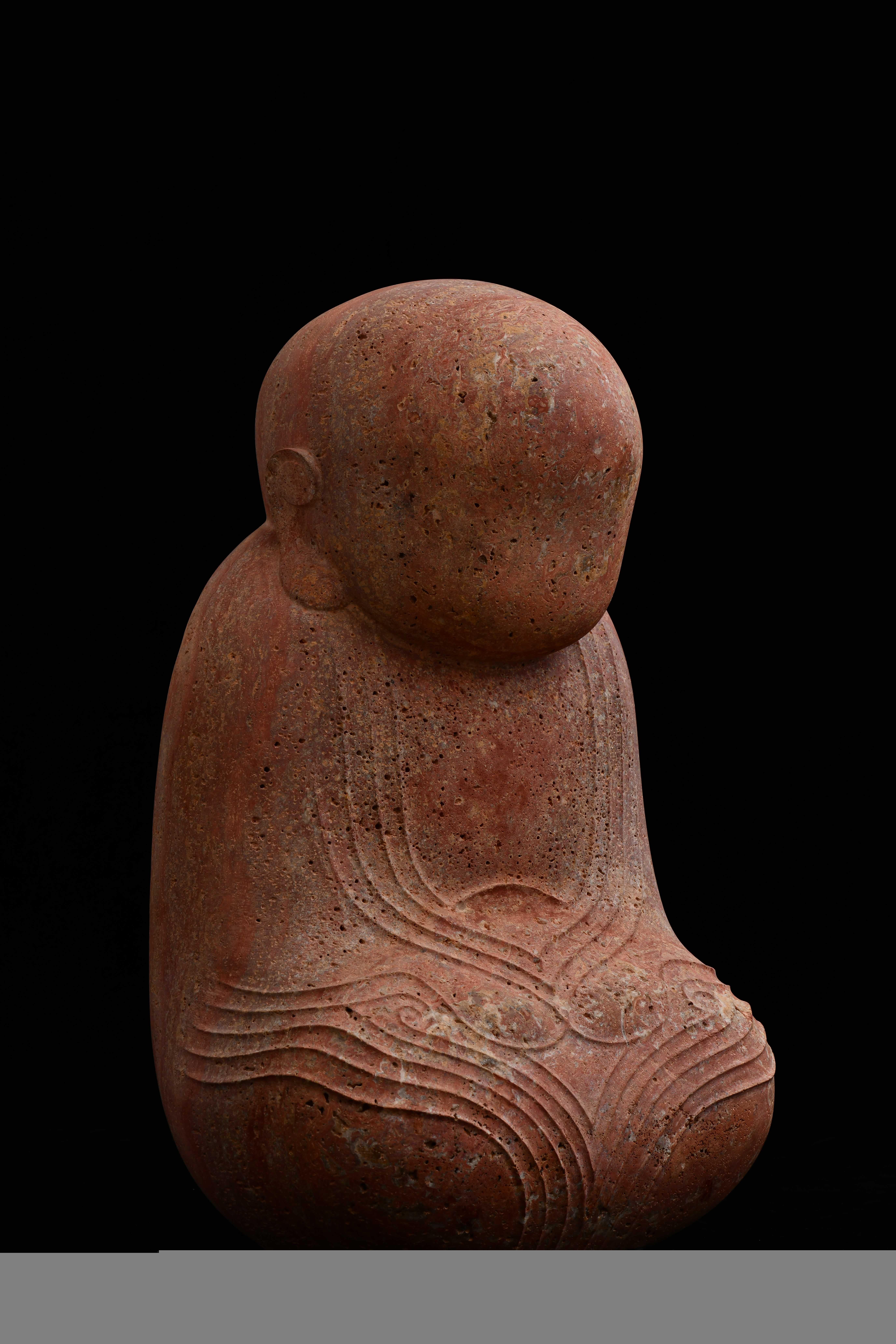 Travertine Ksitigarbha，2020 - Sculpture by JIANGSHENG