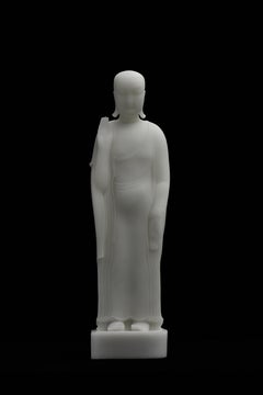 Sakyamuni - Table sur pied en marbre blanc 2019