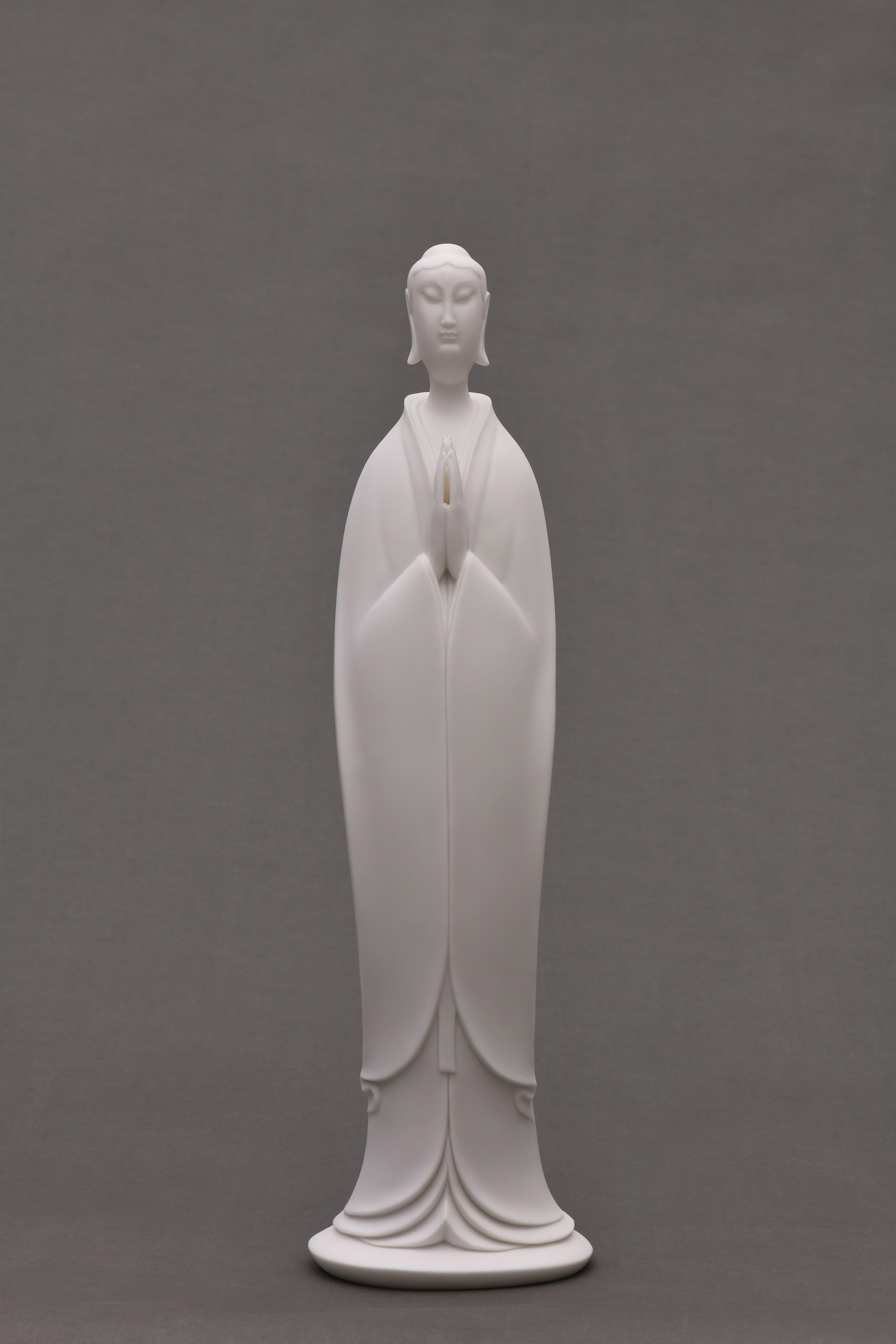 Avalokitesvara in piedi con un gesto Gassho - Sculpture di JiangSheng