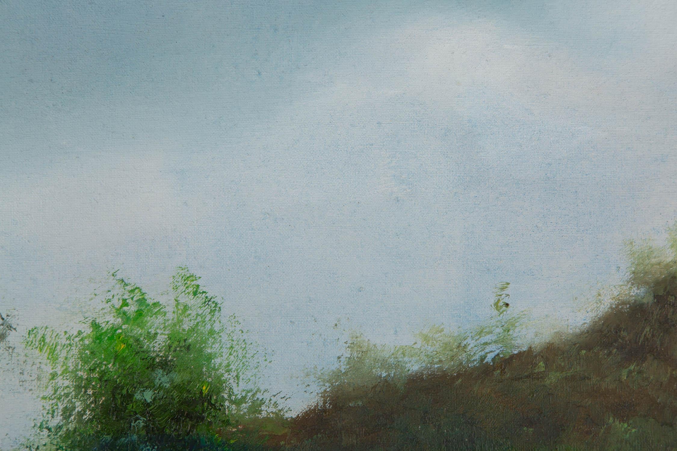 Huile sur toile d'origine impressionniste de Jianping Chen « Sketch-Small Path » (Le petit chemin) en vente 2