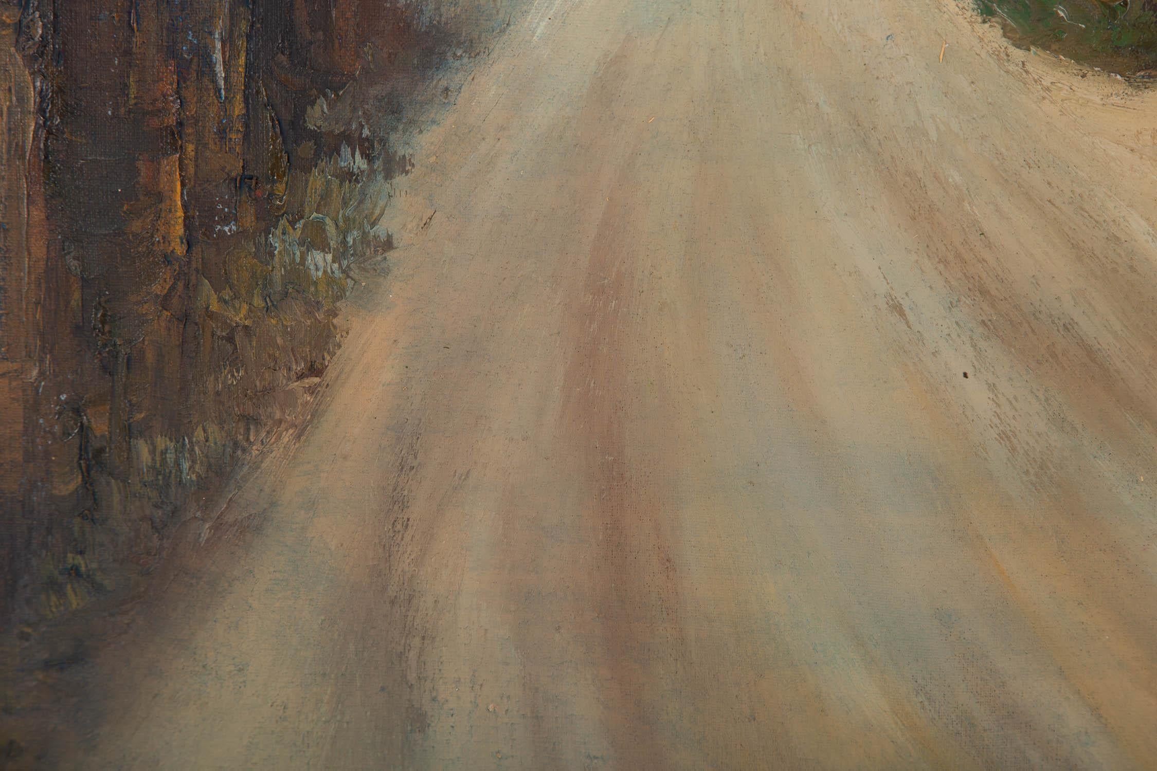 Huile sur toile d'origine impressionniste de Jianping Chen « Sketch-Small Path » (Le petit chemin) en vente 4