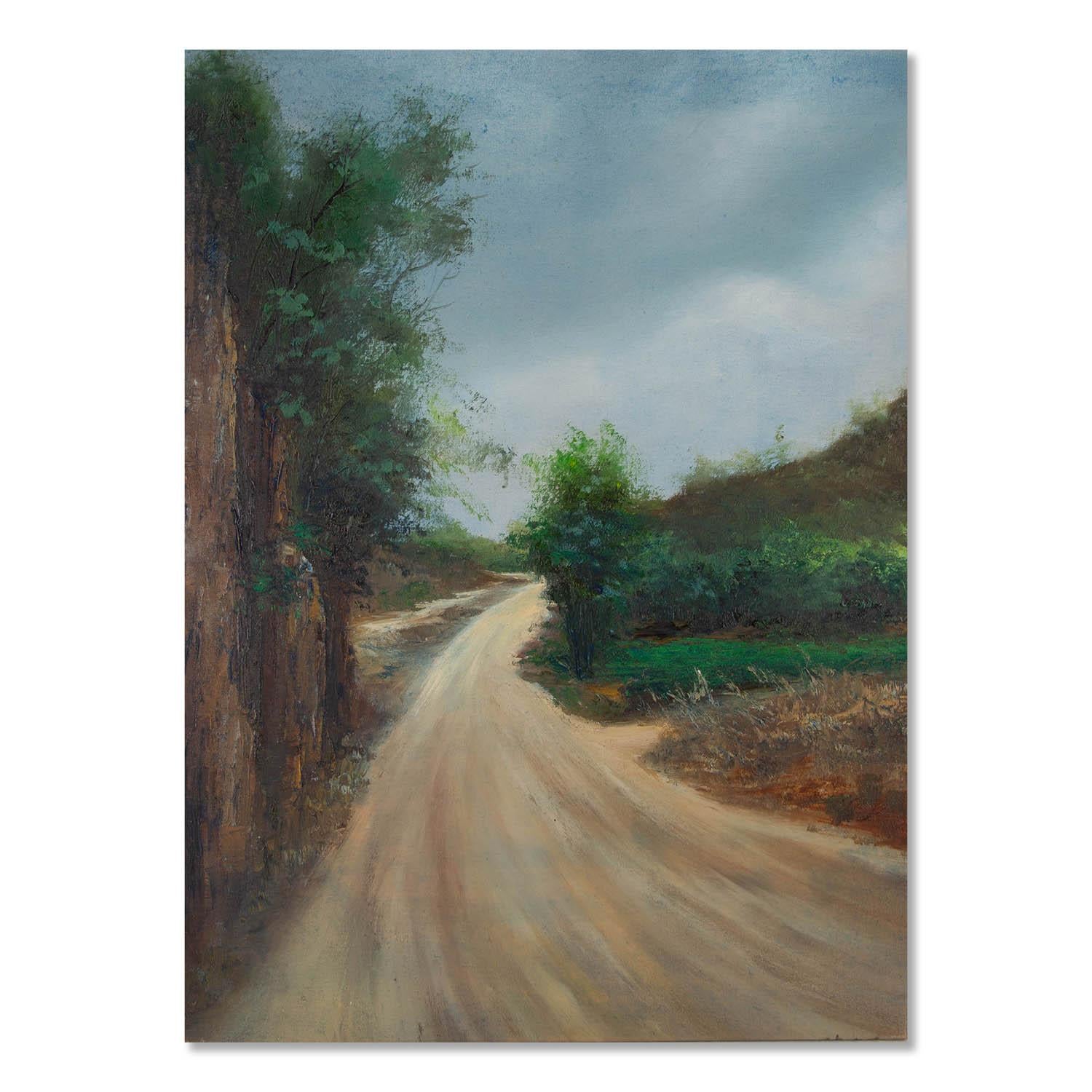  Title: Sketch-Small Path
 Medium: Oil on canvas
 Size: 30 x 22 inches
 Frame: Framing options available!
 Condition: The painting appears to be in excellent condition.
 
 Year: 2000 Circa
 Artist: Jianping Chen
 Signature: Signed
 Signature