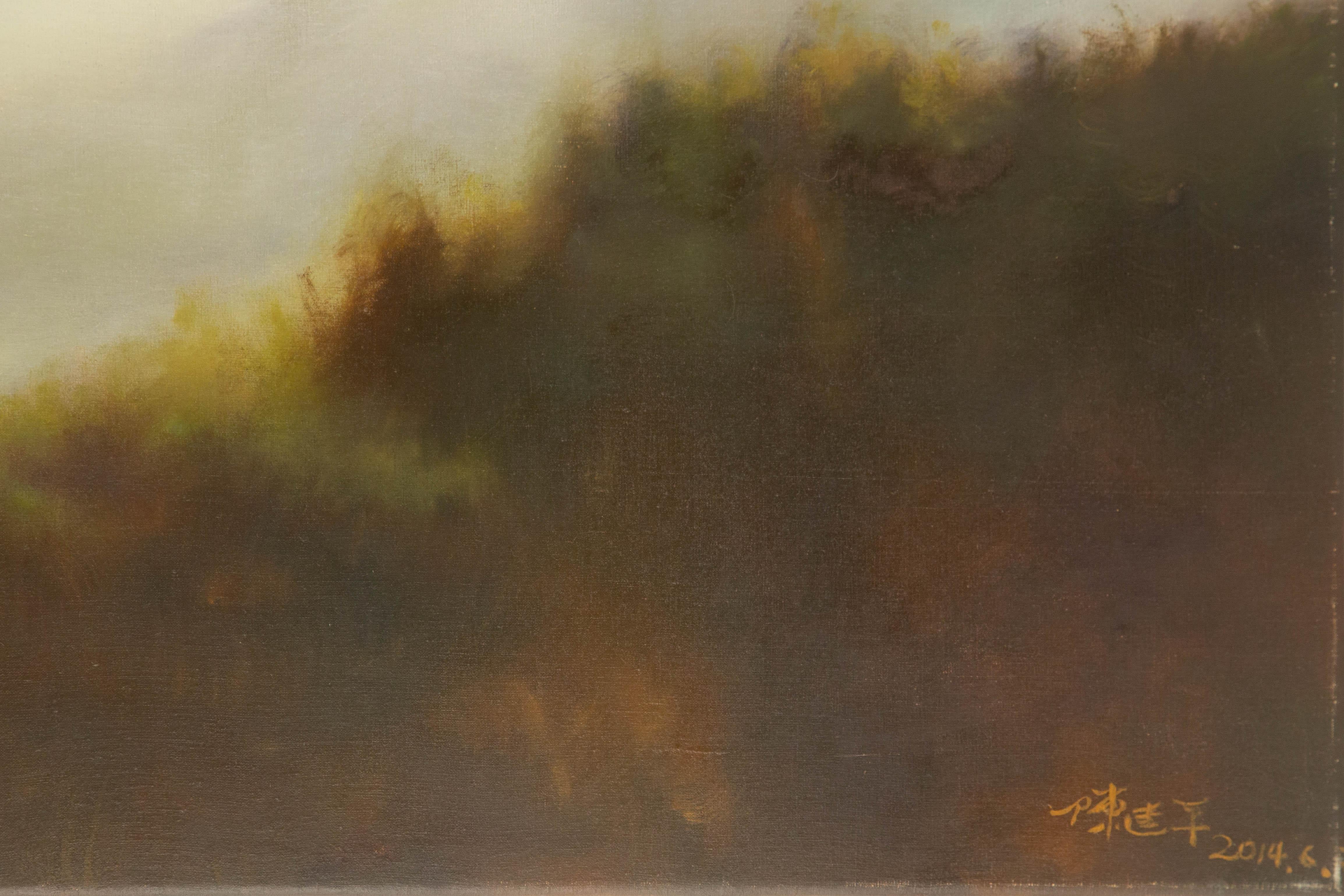 Jianping Chen Paisaje Óleo original sobre lienzo 