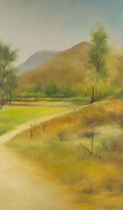 Jianping Chen Landscape Original Oil On Canvas "Path to the Hills"